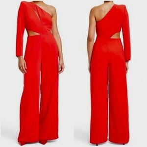 Sergio Hudson Women‎ Jumpsuit XL One Shoulder Cocktail Party Event Wide Leg Zip